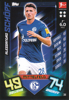 Alessandro Schopf Schalke 04 2019/20 Topps MA Bundesliga #308